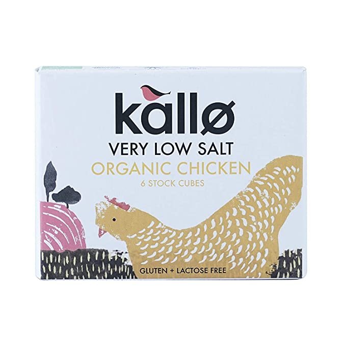 Kallo Very Low Salt Organic Chicken 6 Stock Cubes, 48 g - Black Vanilla Gourmet