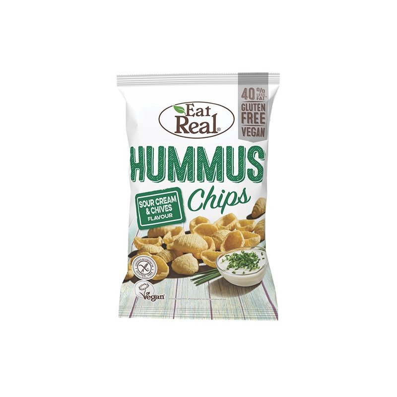 Eat Real Hummus Chips Sour Cream And Chives Flavour Gluten Free Vegan 40gm - Black Vanilla Gourmet