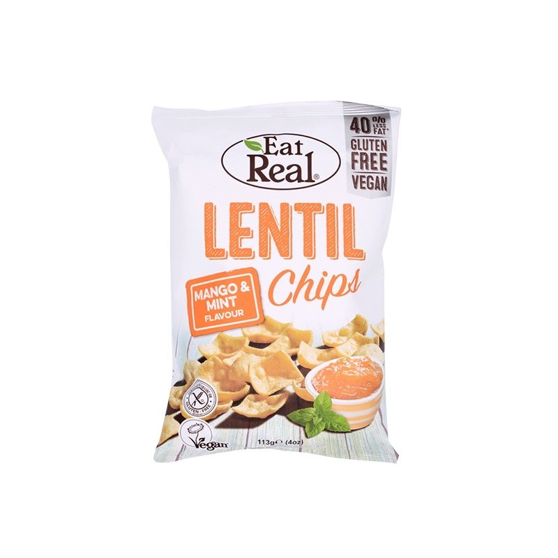 Eat Real Lentil Chips Jalapeno Flavour Gluten Free Vegan 40gm - Black Vanilla Gourmet