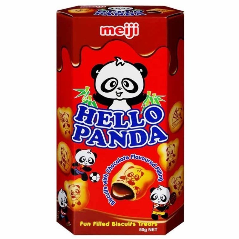 Meiji Hello Panda Biscuits With Chocolate Flavored Filling 50gm - Black Vanilla Gourmet