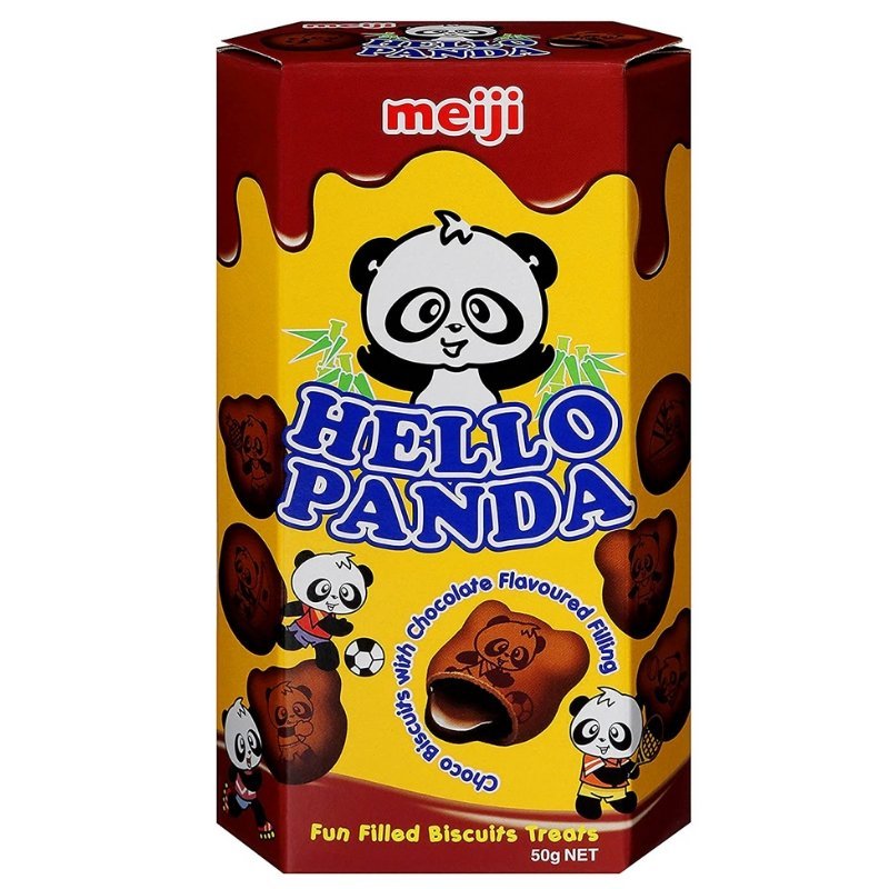 Meiji Hello Panda Cocoa Biscuits With Chocolate Flavoured Filling 50gm - Black Vanilla Gourmet
