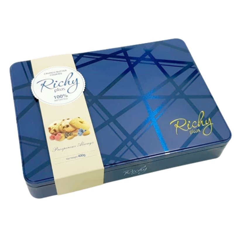 Richy Plus Crunch Butter Cookies (Blue) 400gm - Black Vanilla Gourmet