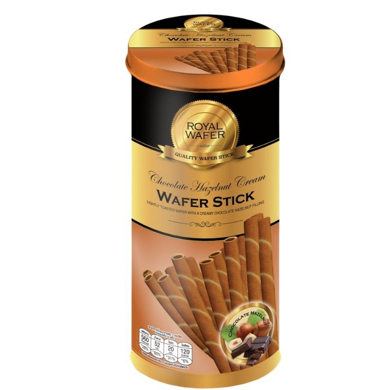 Royal Wafer Stick Chocolate Hazelnut 125gm - Black Vanilla Gourmet